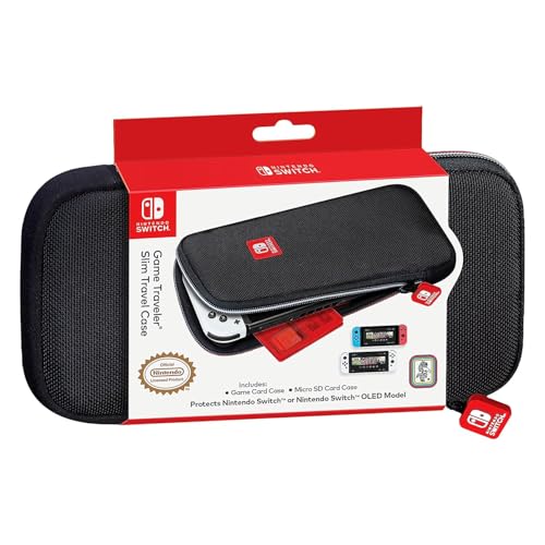 R.D.S. INDUSTRIES, INC. – Game Traveler Licensed Slim Travel Case Protects Nintendo Switch or OLED, Black (NNS15)