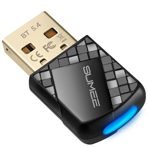 Bluetooth 5.4 USB Adapter for PC - Wireless Dongle Transmitter/Receiver, Plug & Play for Windows 11/10/7, Supports Keyboard/Mouse/Headphones/Speakers/Game Controller (BR+EDR+BLE Dual Mode) - style: BT5.4