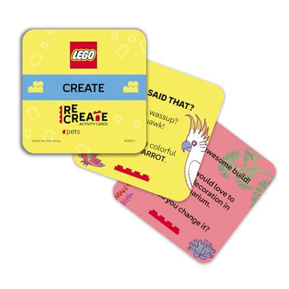 LEGO Recreate Activity Cards – Pets | Creative Pet Themed Building Game with 30+ Activity Cards & 25 LEGO Elements | Ages 6+ - style: Pets