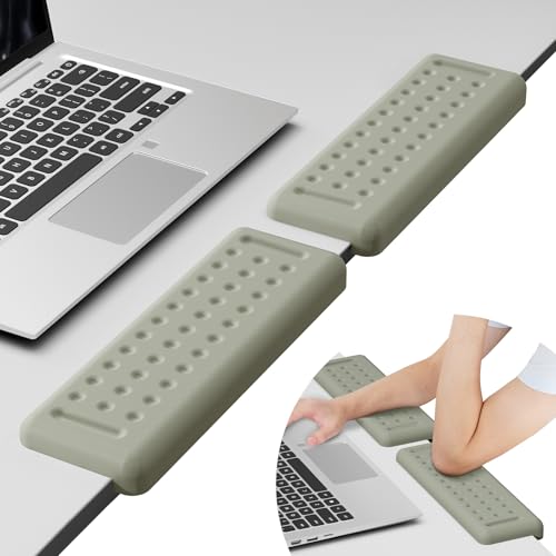 Leolee L-Shaped Desk Elbow Pads for Desk, Grey Memory Foam Arm Rest | for Desk with Non-Slip Base, Ergonomic Desk Edge Cushion, Wrist Rest for Computer Keyboard, Typing, Office, Home (2 Piece) - color: Grey-30cm-2pcs