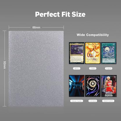 Justice Silver Dual Matte Card Sleeves, Katomula Card Sleeves for MTG, Standard Card Sleeve for MTG, PKM, Flesh & Blood - color: Justice Silver