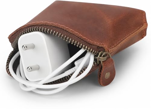 Premium Full Grain Leather Playing Card Case, Zippered Playing Card Holder for Poker Bridge Cards, Durable Leather Card Deck Storage Organizer Travel Card Carrying Pouch Multi Purpose Wallet - color: Tan
