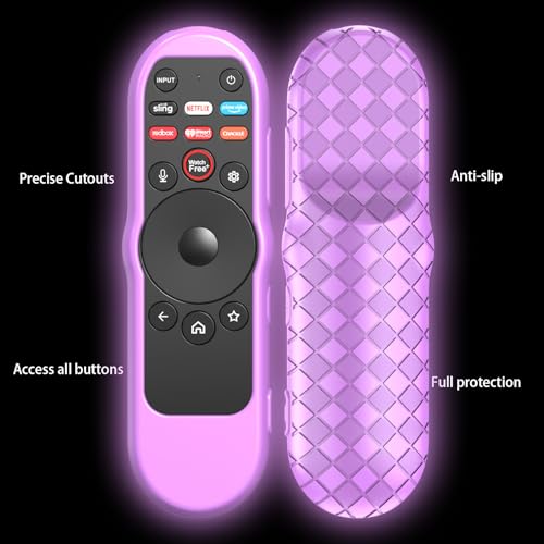 Case Cover for VIZIO XRT270 Smart TV Remote Control Silicone Skin Sleeve with Lanyard Glow in the Dark Purple - color: Purple