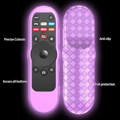 Case Cover for VIZIO XRT270 Smart TV Remote Control Silicone Skin Sleeve with Lanyard Glow in the Dark Purple - color: Purple