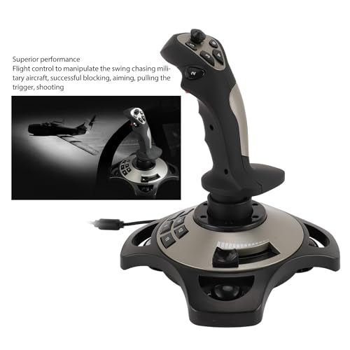 Flight Simulation Controller Joystick for PC, PC Flight Joystick Controls with Vibration Function Throttle Control for PC Computer Laptop for 7 8 10 11