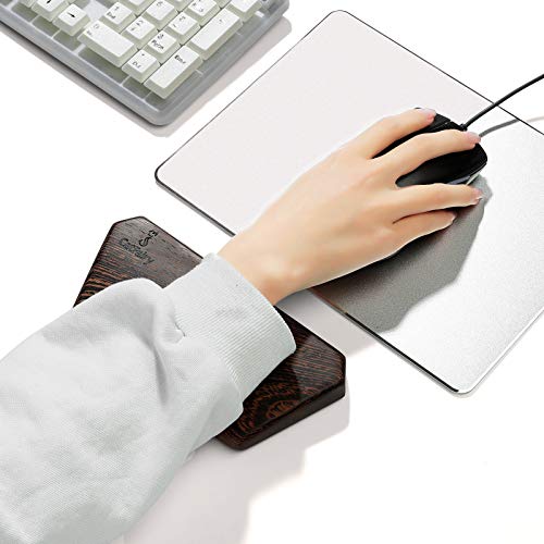 Wooden Keyboard Wrist Rest and Mouse Pad - Solid Wood Palm Guard for Keyboard and Mouse - Wenge, 6.9in - color: Wenge, size: 6.9in
