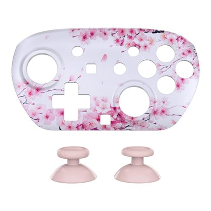 eXtremeRate DIY Replacement Faceplate Shell for Nintendo Switch 2 Pro Controller, Custom Front Housing Case, Thumbsticks and Screwdriver Tools for Switch 2 Pro Controller - Cherry Blossom Whisper - color: Cherry Blossom Whisper