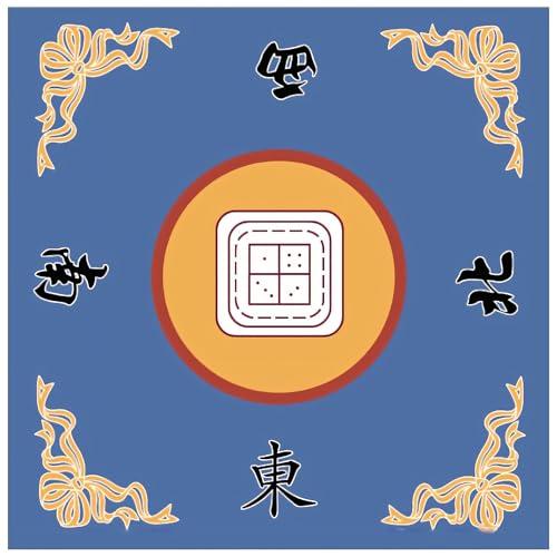 Mahjong Table Mat 31.5" x 31.5" Anti Slip Noise Reducing Cover Blue | Machine Washable Game Pad with Storage Bag, Wear Resistant Fabric for Poker Card Dominoes Family Game Night - color: Style 1 Blue