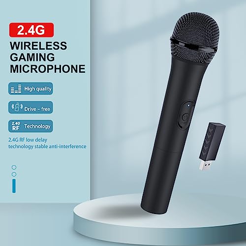 USB Wireless Microphones UHF Metal Handheld Dynamic Mic with USB Receiver for PC Computer, Laptop,Gaming, Singing Practice, Compatible with Xbox Series X/S, PS5, Switch OLED, NS Switch, Wii
