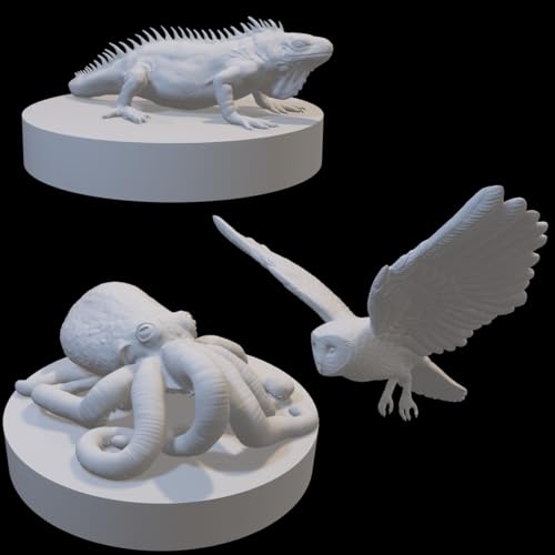 Wizard Familiar Miniatures Set for DnD, D&D, Pathfinder, Table Top RPG, and more - 15-piece set
