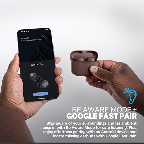 JLab, Go Air Pop+ Tones, True Wireless Earbuds, Bluetooth Earbuds with Microphone, Dual Connect, EQ3 Sound, 7572 W - color: D-7572 W, style: Tones+