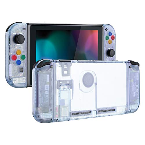 eXtremeRate DIY Replacement Shell Buttons for Nintendo Switch, Back Plate for Switch Console, Housing with Colorful Buttons for Joycon Handheld Controller - Glacier Blue [No Electronics Parts] - color: Glacier Blue