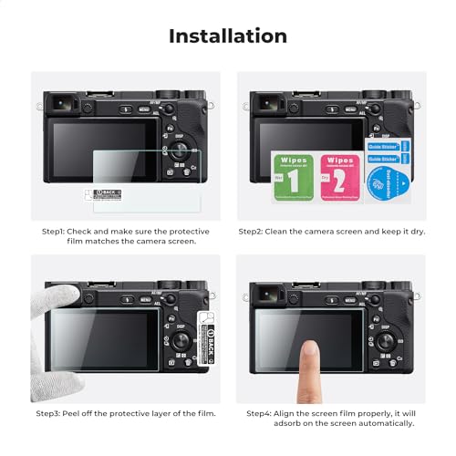K&F CONCEPT 3pcs Screen Protector & Hot Shoe Cover Compatible with Sony NEX 7/NEX 6/NEX 6L/NEX 5/NEX 3N/A6600/A6100/A6400/A6300/A6000/A5000 Camera, Ultra Clear Tempered Glass, Anti-Scratch Bubble Free - size: NEX 7/A6600/A6100/A6400