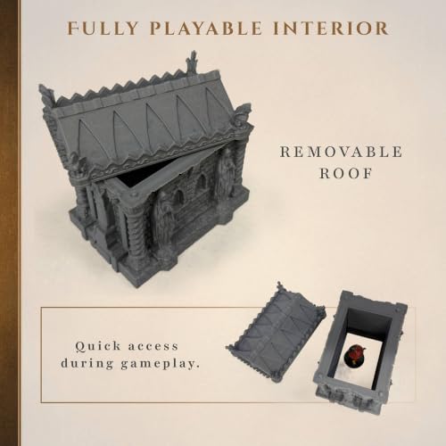 Small Gothic Cemetery Set Terrain 28mm | Gothic cemetery terrain for Dungeons & Dragons, tabletop RPGs and wargaming with mausoleum, gravestones and gargoyle statues