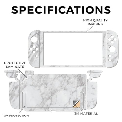 Glossy Glitter Gaming Skin Compatible with Nintendo Switch 2 Console Only - Frost Marble - Premium 3M Vinyl Protective Wrap Decal Cover - Easy to Apply | Crafted in The USA by MightySkins - color: Frost Marble, size: Switch 2 Console Skin Only, style: Glo