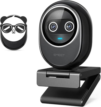 EMEET Piko+ (Piko Plus), World’s 1st Dual-Camera AI-Powered 4K Webcam | 1/2.55'' Sony Sensor, 3 Mics&3 Sound Modes, Panda Magnetic Privacy Cover, USB C-C&C-A, Ideal for Livestreamers - style: Piko Plus w/ Panda Privacy Cover