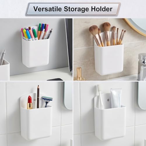 2 PCS Remote Control Holder Wall Mount, TV Remote Control Holder, Self Adhesive Pen Holder Organizers and Accessories for Home Office School (4, White 2Pcs+Black 2Pcs) - color: Set of 4-2 White+ 2 Black