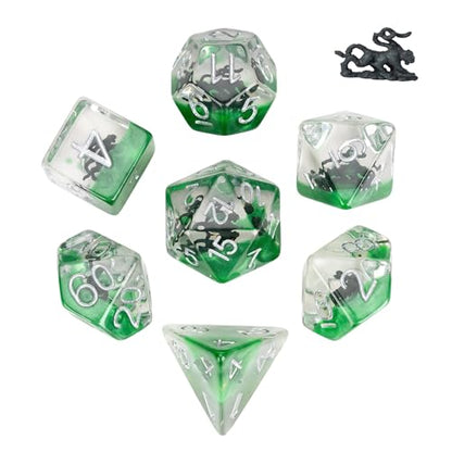 UDIXI 7PCS DND Dice Set Resin Polyhedral Dice Set D&D for RPG Tabletop Game | Displacer Beast Inclusions, Velvet Storage Bag, DM Gift, for Dungeons and Dragons Role Playing Games Board Games - color: Displacer Beast