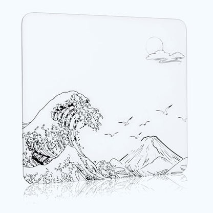 ATTACK SHARK CM05 Glass Gaming Mouse Pad,17.7x15.7 in Large Mouse Mat，Non Slip 9H Hard Mousepads,Nano-Textured Glass Surface with Improved Precision and Speed for FPS Players-Wave White - color: Wave White