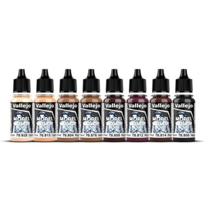 Vallejo - Face Painting Set | Model Color | Figure Color Series Miniature Model Kit to Create Realistic Tones and a Professional Approach with Artist-Grade Pigments | 8 Bottles x 18 ml. (0.60 fl.oz) - style: Face Painting