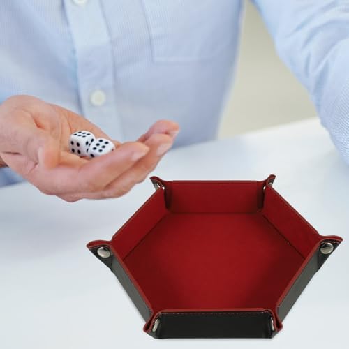 ibasenice Folding Dice Tray Portable Pu Dice Plate for Tabletop Games Storage Box Deep Convenient and Design for Organizing and Items