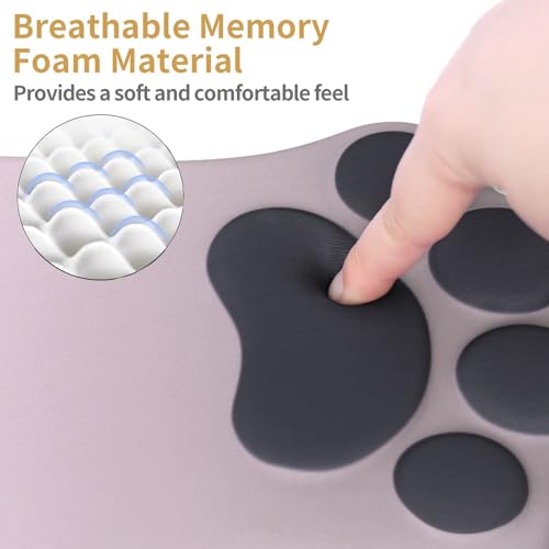 L-SPOUTTO Ergonomic Mouse Pad with Wrist Rest,Cute Mouse Pad Wrist Support | Cat Paw Comfortable Massage Design,Computer Pain Relief Mousepad with Non-Slip PU Base for Desk Laptop Gaming,Gradual Brown - color: Gradual Brown