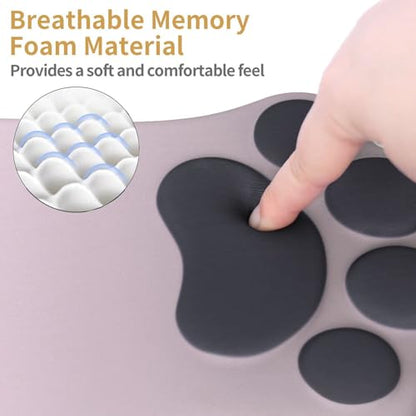 L-SPOUTTO Ergonomic Mouse Pad with Wrist Rest,Cute Mouse Pad Wrist Support | Cat Paw Comfortable Massage Design,Computer Pain Relief Mousepad with Non-Slip PU Base for Desk Laptop Gaming,Gradual Brown - color: Gradual Brown