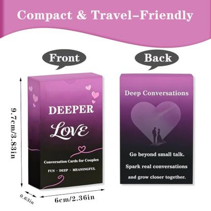 Couples Conversation Cards - 54 Questions to Deepen Connection | 3 Levels of Relationship Conversations from Fun to Vulnerable, Date Night Game, Romantic Gift for Couples - color: Couple Card