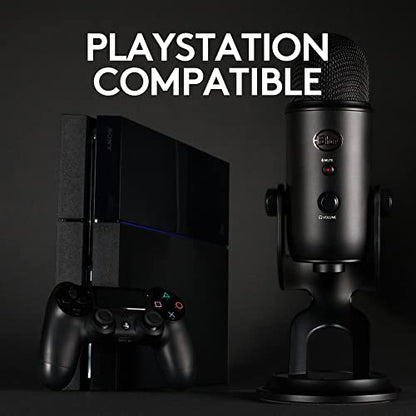 Logitech Blue Yeti Game Streaming Kit with Yeti USB Gaming Mic, Blue VO!CE Software, Exclusive Streamlabs Themes, Custom Pop Filter, PC/Mac/PS4/PS5 - Blackout
