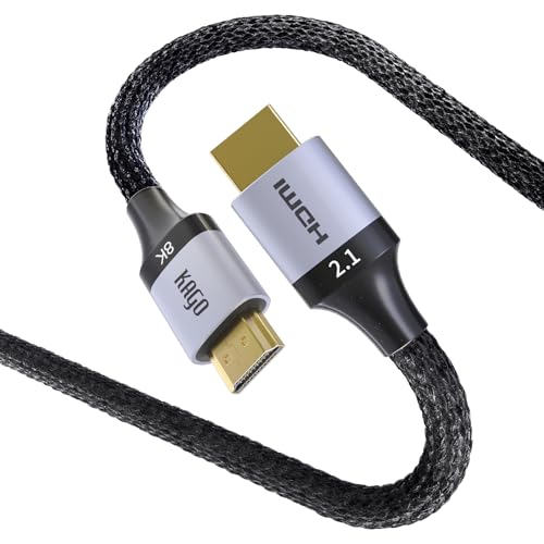 KAGO 8K HDMI 2.1 Cable 6ft - 48Gbps Ultra High Speed 8K@60Hz 4K@120Hz HDR | Ultra High Speed 48Gbps,8K@60Hz & 4K@120Hz HDR,eARC & Dolby Atmos Support,Durable Nylon Braided - size: 6 Ft/2 M