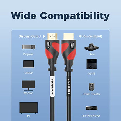 Postta HDMI 케이블(2.2m(75피트) 레드) HDMI 2.0V, 내장 신호 부스터 포함 - 4K, 3D, 1080P, 이더넷, 오디오 리턴 지원 - 1팩 - color: 레드, size: 75FT