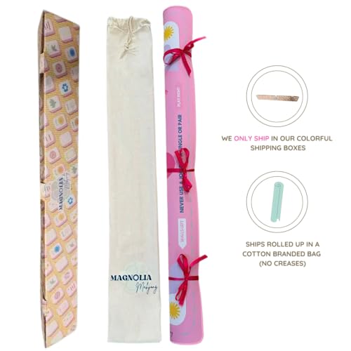 Mahjong Neoprene Learning Mat (33"x33"), Non-Slip Table Mat, Noise Reduction, Table Cover for American Mahjong, (Pink) (Mat Only)