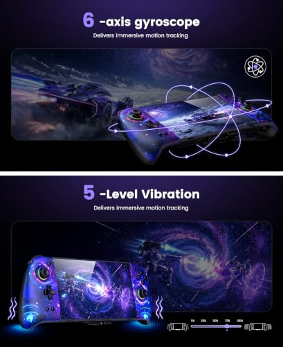 Gammeefy JC400 Gen 2 Switch 2 Controller – Hall Effect Joysticks & Enhanced Grip – One Piece Switch Joypad Replacement Switch 2 Pro Controller with RGB Lighting, Turbo, Macros - Starry Sky, 7.9" - color: Starry Sky, size: Switch 2 - (7.9")