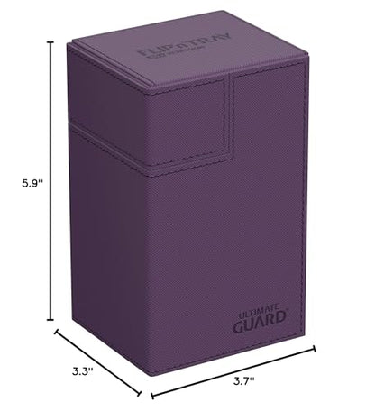 Ultimate Guard Flip'n'Tray 80+, Deck Case for 80 Double-Sleeved TCG Cards + Dice Tray, Purple, Independent Magnetic Closure & Microfiber Inner Lining - color: Purple, size: 80+