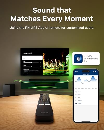 Philips B5309 2.1 Channel Soundbar with Wireless Subwoofer - Bluetooth, HDMI ARC, DTS Virtual:X, 240W Max Power, Dark Grey - style: B5309 Soundbar with Wireless Subwoofer
