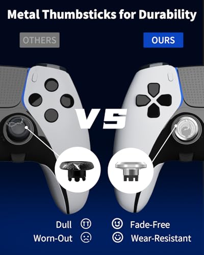 KD.FLY Metal Thumbsticks & Back Paddles for PS5 Edge Controller Joystick Replacement, Custom Analog Thumb Sticks Caps for PS5 Dual Sense Edge Stick Module, 2 Joystick, 4 Back Buttons, Flying Crane - color: Flying Crane