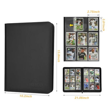 Trading Card Binder, Card Collection Binder Album Folder with 540 Side Loading Pockets, 9 Pocket Trading Card Album Folder for TGC,MTG, Baseball Cards, Yugioh - color: Aa-black