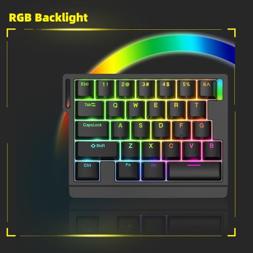 HE30 Rapid Trigger Gaming Keyboard,One-Handed Magnetic Switch Hall Effect RGB HotSwap Custom Mechanical Keyboard Adjustable Actuation,8kHz Hyper Polling Rate Mini Macro Gasket Keypad (Black)