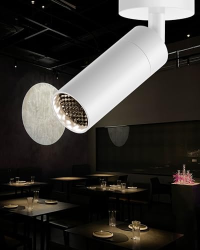 Led Modern Directional Spotlight, Zoomable Monopoint Ceiling Spot Light for Indoor Cafeteria Foyer Living Room Warm White - color: Surface Mounted-White, size: 7W-3000K