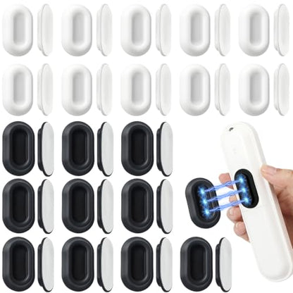VZZNN 20 Pack Magnetic Remote Control Holder Wall Mount (Black and White), Self Adhesive TV Remote Holder No Drill for Home Office TV, Fan and Air Conditioner Remote Control - color: Black and White