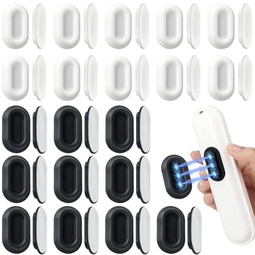 VZZNN 20 Pack Magnetic Remote Control Holder Wall Mount (Black and White), Self Adhesive TV Remote Holder No Drill for Home Office TV, Fan and Air Conditioner Remote Control - color: Black and White