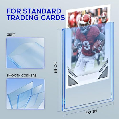 2000 Card Sleeves Hard Plastic, Baseball Top Card Holder, Trading Cards Cases Protectors for Sports Football PKM TCG MTG Game Cards (1000 Hard Sleeve + 1000 Soft Sleeve) - size: 1000 Hard Sleeves + 1000 Soft Sleeves