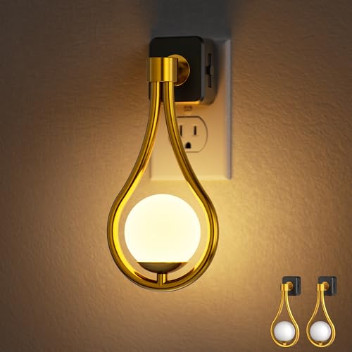 Briignite LED Night Light, Night Lights Plug into Wall, 0-100LM Dimmable Nightlight, 330° Rotating with Dusk to Dawn Sensor, Adjustable Brightness for Kids, Bathroom, Bedroom, Hallway, 2pack - color: Cream