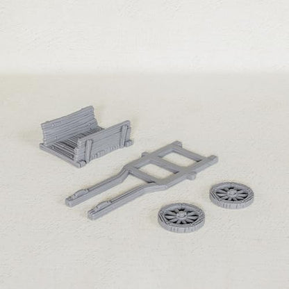 AUSPDICE Corpses Set, Unpainted DND Miniatures, Tabletop RPG Props-AS685 | 28mm Scale Fantasy Corpse Miniatures with Wooden Cart for Dungeons and Dragons, TTRPG Role Playing Accessory for DMS