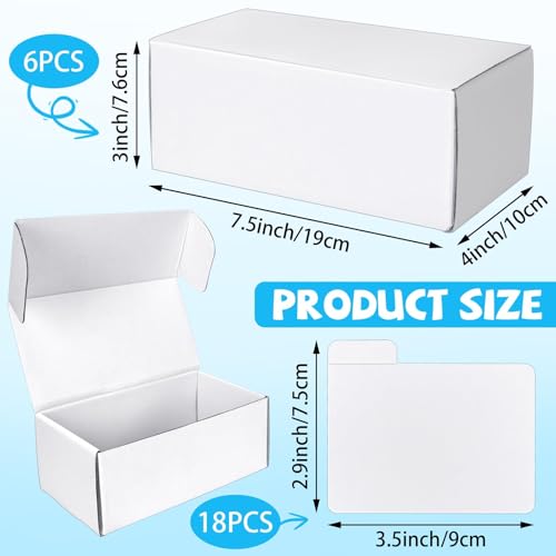 VOKOY Trading Card Storage Box with Dividers, 6 Pack • 400 Count Bulk Card Collection Case, Corrugated Cardboard Storage Box for Sports, TCG/Magic/Mtg Cards (Horizontal Length 7.5 Inch) - style: 7.5IN - 6Pack