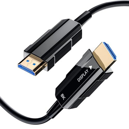 8K HDMI 2.1 Cable 66ft, Long Fiber Optic HDMI Cable, Ultra High Speed Thin HDMI Cord, 48Gbps, 8K@60Hz 4K@120Hz, Dynamic HDR, Dolby, HDCP 2.2&2.3, 3D, for HDTV Monitor Game Laptop Home Theatre - size: 66ft/20m