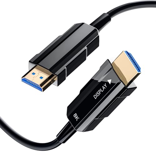 8K HDMI 2.1 Cable 66ft, Long Fiber Optic HDMI Cable, Ultra High Speed Thin HDMI Cord, 48Gbps, 8K@60Hz 4K@120Hz, Dynamic HDR, Dolby, HDCP 2.2&2.3, 3D, for HDTV Monitor Game Laptop Home Theatre - size: 66ft/20m