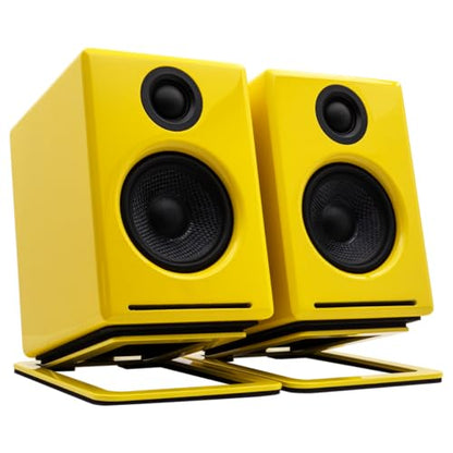 Audioengine A2+ Desktop 24 Bit Limited Edition Wireless Bluetooth Desktop Speakers - 60W Computer Speakers for Music and Gaming Accessories, (Limoncello Yellow) | with 24-Bit DAC for PC, Mac, Gaming and Music - Yellow - color: Limoncello Yellow, style: De