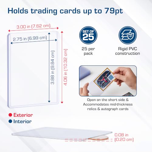 BCW Thick 79PT Card Top Load Holder (Pack of 25), 3 x 4 - color: 79 Pt. / 2 Mm
