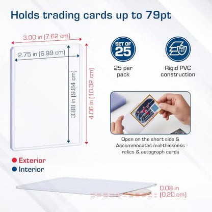 BCW Thick 79PT Card Top Load Holder (Pack of 25), 3 x 4 - color: 79 Pt. / 2 Mm